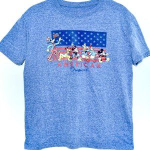 Disney Character American Flag Short Sleeve T-Shirt - Medium